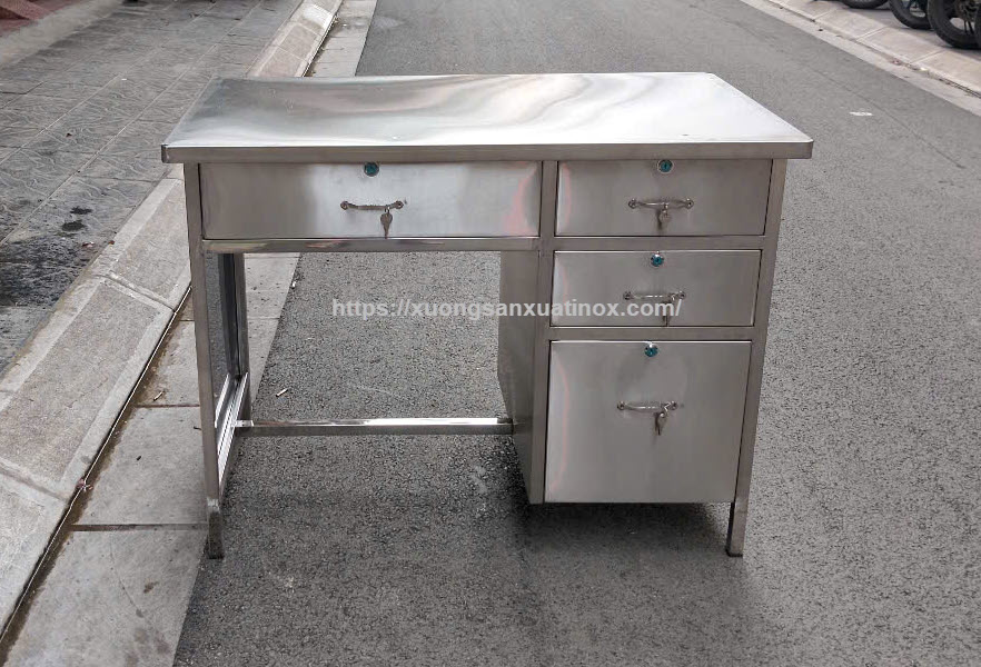 Bàn văn phòng inox 4 ngăn kéo