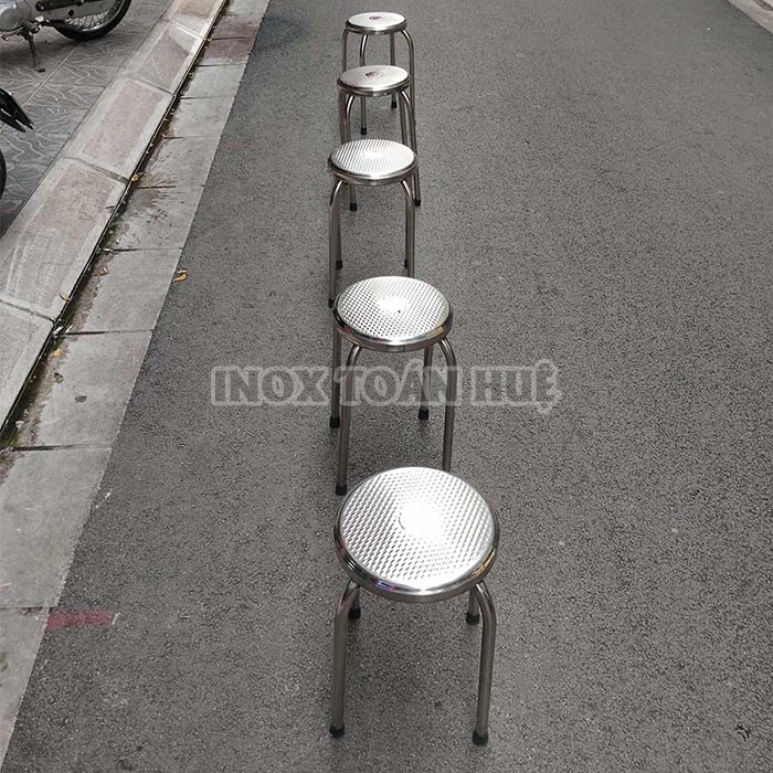 Ghế inox mặt tròn