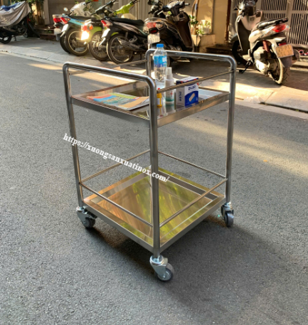 Kệ 2 tầng có bánh xe