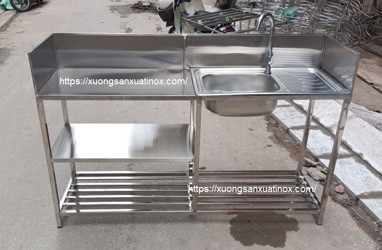 Kệ bếp inox chậu rửa làm theo yêu cầu