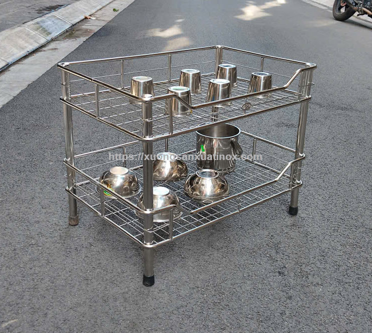 https://xuongsanxuatinox.com/kệ bát 2 tầng inox nhà bếp - Hình ảnh