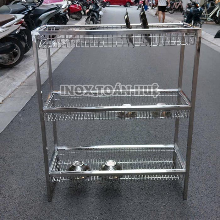 Kệ inox 3 tầng có chân