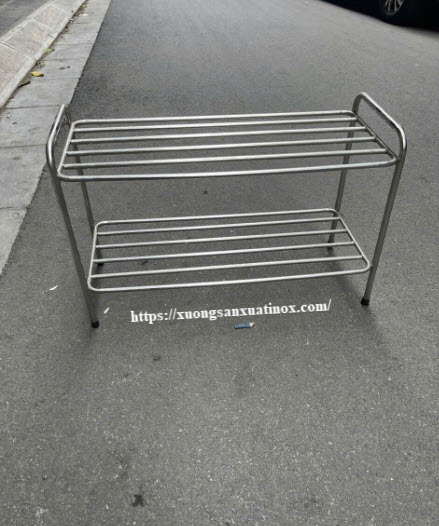 Kệ inox để giày dép 2 tầng