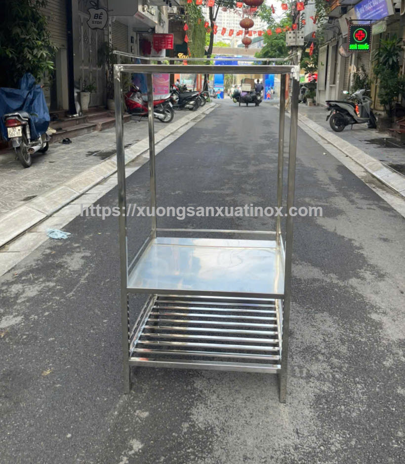 Kệ máy giặt sấy có hộc inox