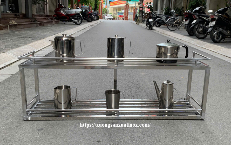 Kệ nan 2 tầng inox
