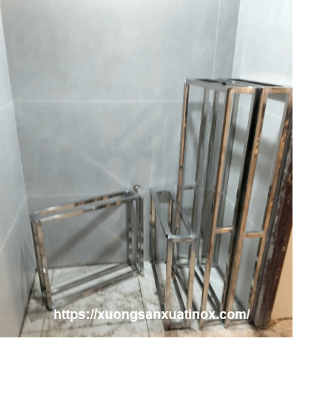Khung inox để mặt đá