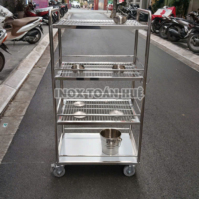 Xe đẩy inox 4 tầng nhà bếp