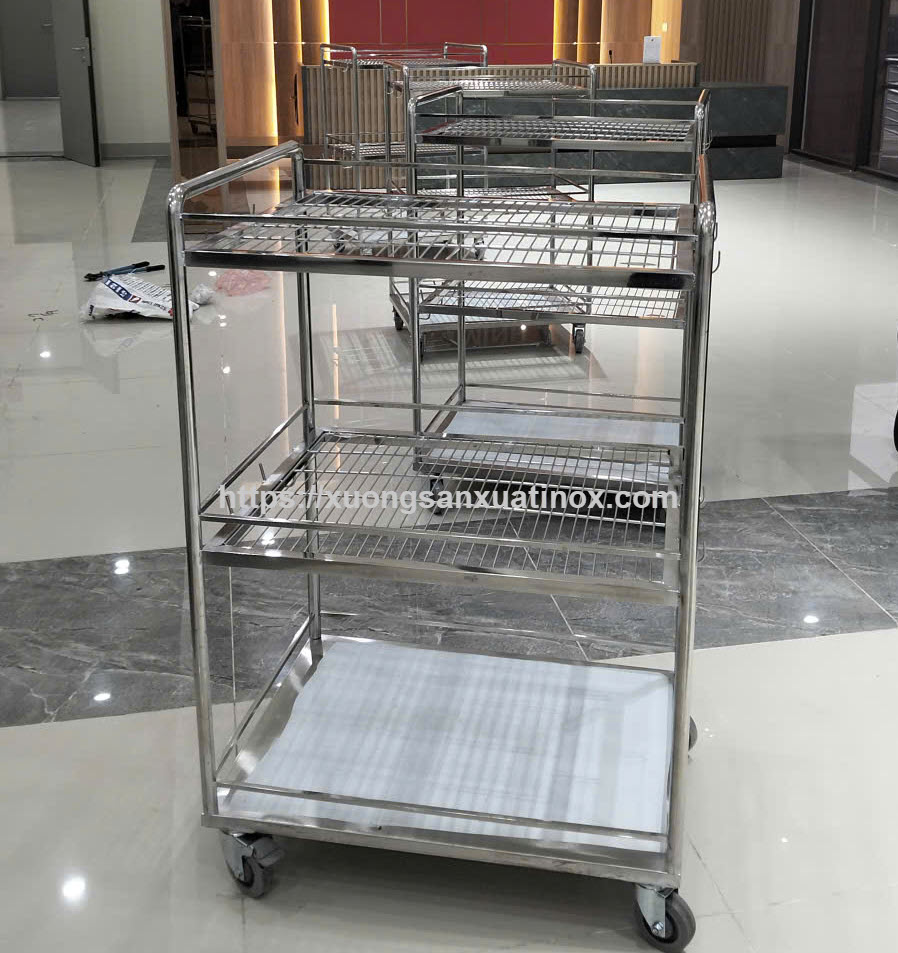 Xe đẩy nhà bếp 3 tầng inox