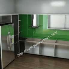 Bản vẽ 3D tủ bếp inox