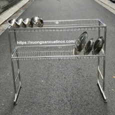 Giá úp bát đĩa inox 2 tầng