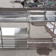 Kệ bếp inox chậu rửa làm theo yêu cầu