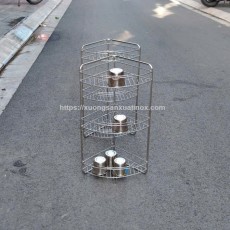 Kệ góc inox treo tường 3 tầng