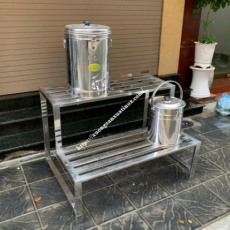 Kệ Inox 2 Tầng Bậc Thang Nan Thoáng