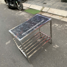 Kệ inox 2 tầng mặt đá