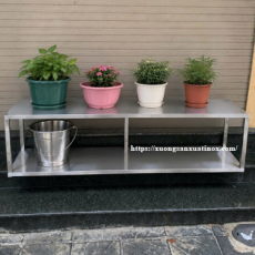 Kệ Inox 2 Tầng Treo Tường Mặt Phẳng