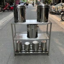 Kệ inox 3 tầng để chum rượu
