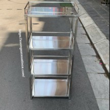Kệ inox 4 tầng có lan can