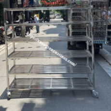 Kệ inox 6 tầng có bánh xe