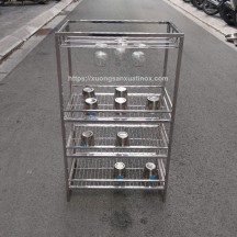 Kệ úp ly cốc inox 4 tầng