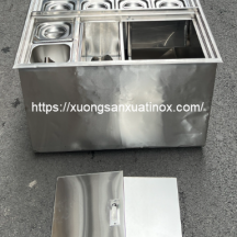 Thùng đá inox khay topping làm theo yêu cầu