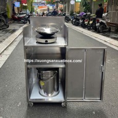 Tủ Để Bếp Từ Inox Có Khoang Chứa Đồ