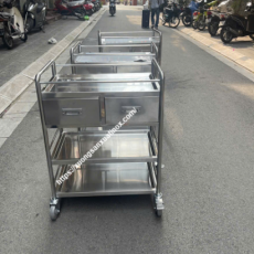 Xe đẩy inox 3 tầng
