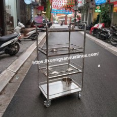 Xe đẩy inox 4 tầng tiện lợi
